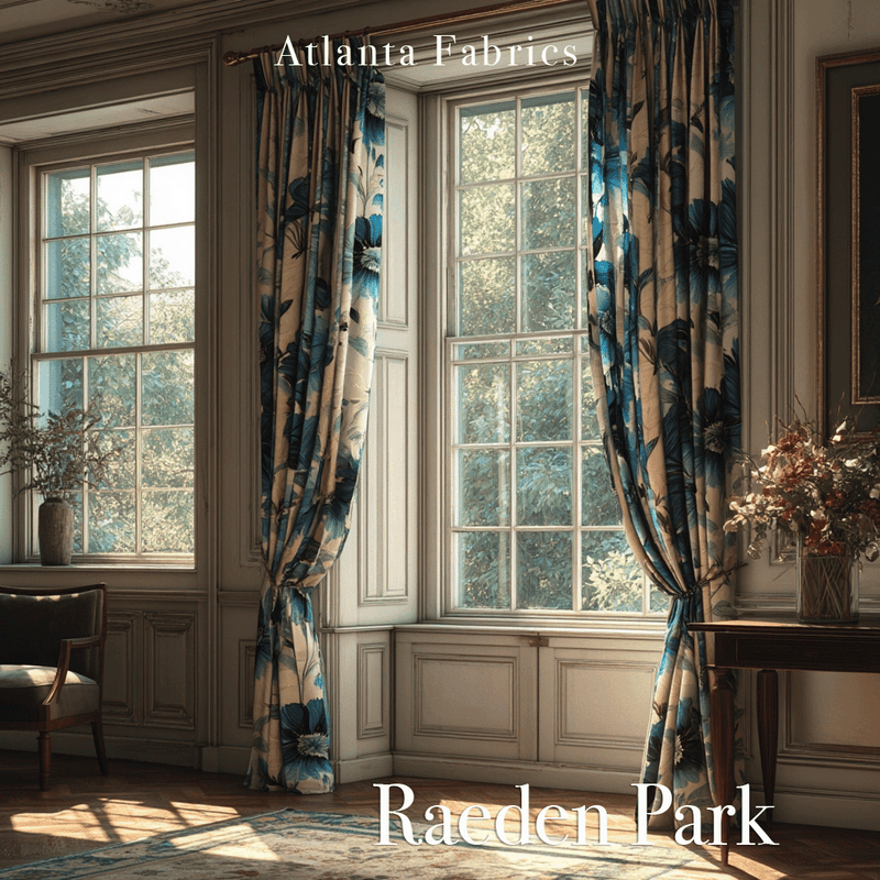Atlanta Fabrics Raeden Park Sapphire Fabric | Atlanta Fabrics
