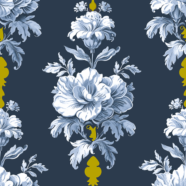 Atlanta Fabrics Rare Devotion Navy Fabric | Atlanta Fabrics