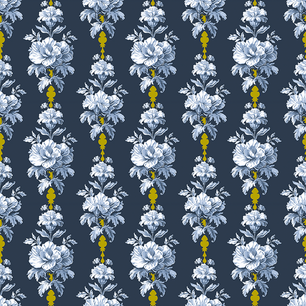 Atlanta Fabrics Rare Devotion Navy Fabric | Atlanta Fabrics