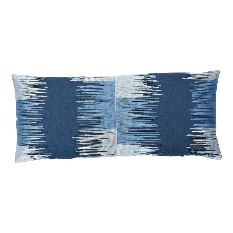 Sunburst Embroidery Pillow Blue