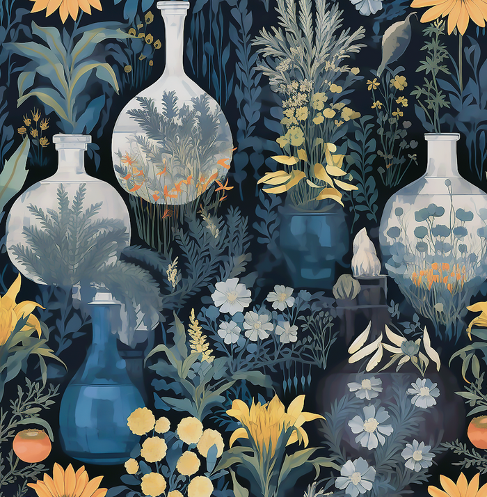 Atlanta Fabrics Hot House Blue Fabric | Atlanta Fabrics