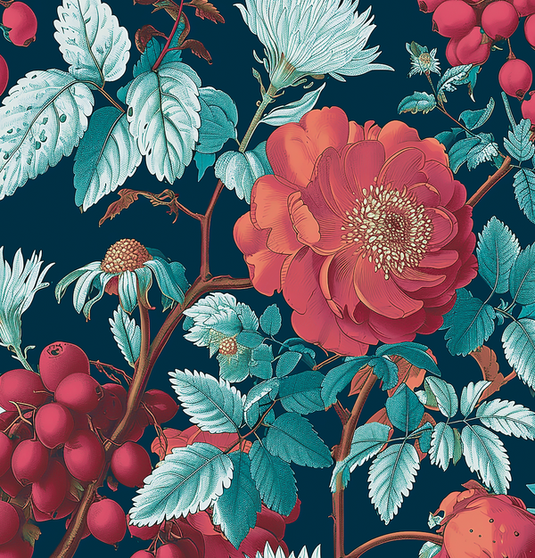 Atlanta Fabrics Meadow Serenade Turquoise Fabric | Atlanta Fabrics