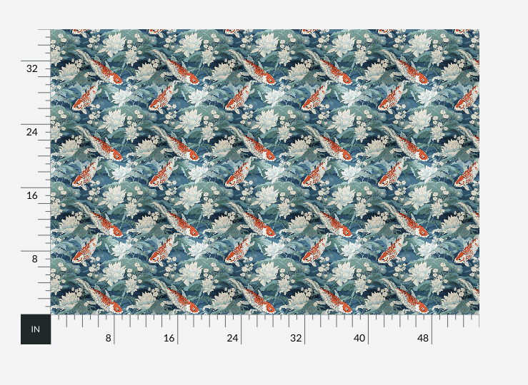 Atlanta Fabrics Koi Pond Lake Fabric | Atlanta Fabrics