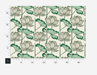 Atlanta Fabrics Sacred Nile Lotus Grey Fabric | Atlanta Fabrics
