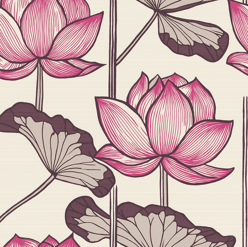 Atlanta Fabrics Sacred Nile Lotus Pink Fabric | Atlanta Fabrics