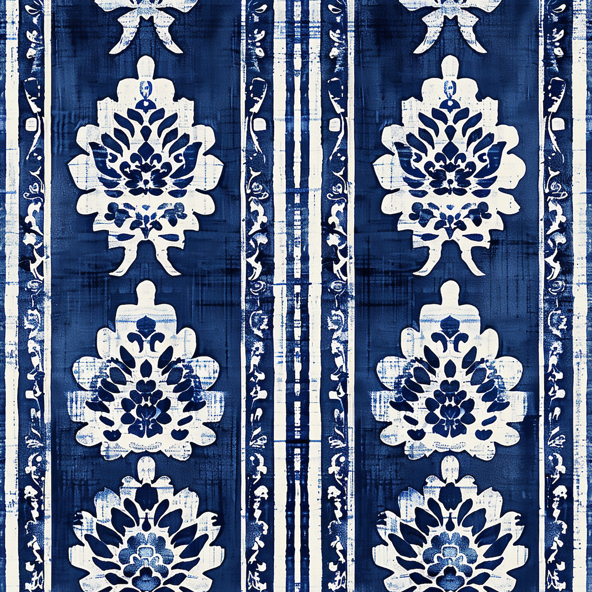 William West Designs Inkleaf Ikat Royal Fabric | Atlanta Fabrics