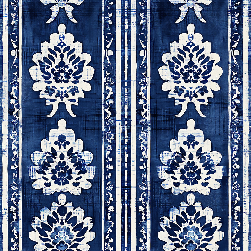 William West Designs Inkleaf Ikat Royal Fabric | Atlanta Fabrics