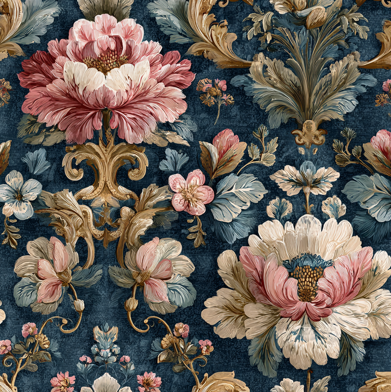 Atlanta Fabrics Hearthside Blossom Indigo Fabric | Atlanta Fabrics