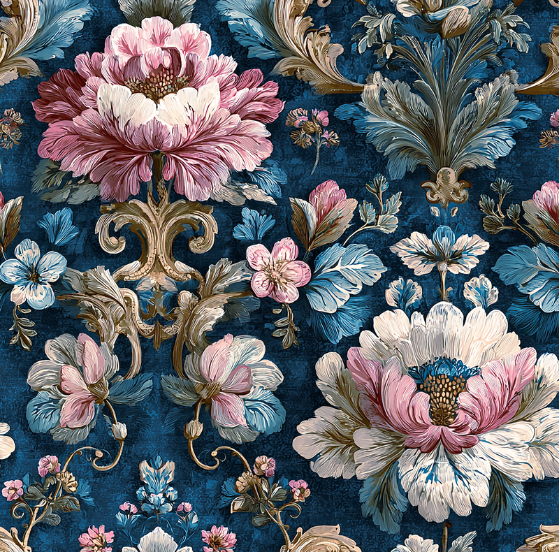 Atlanta Fabrics Hearthside Blossom Blueberry Fabric | Atlanta Fabrics