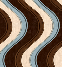 Atlanta Fabrics So Long Dearie Blue and Brown Fabric | Atlanta Fabrics