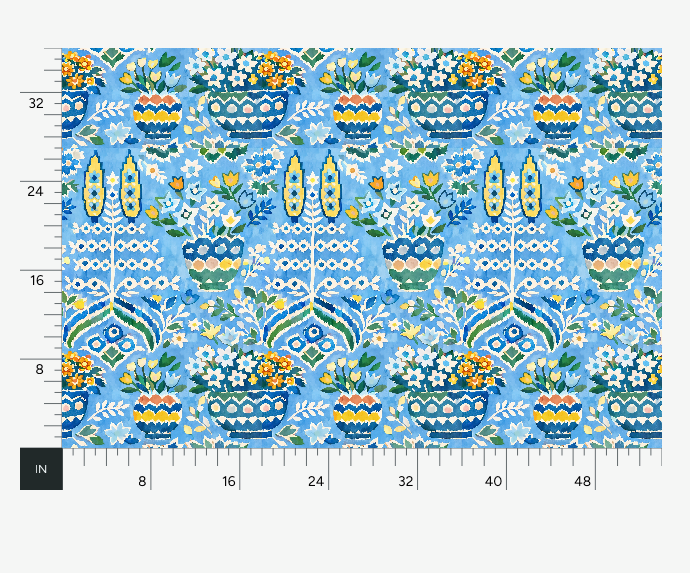 William West Designs Sunbeam Blue Fabric | Atlanta Fabrics