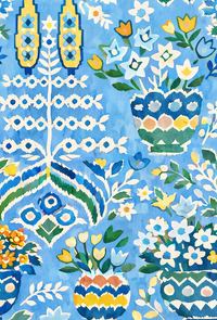 William West Designs Sunbeam Blue Fabric | Atlanta Fabrics