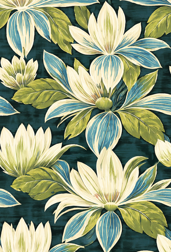 Atlanta Fabrics Swamp Magnolia Peacock Fabric | Atlanta Fabrics