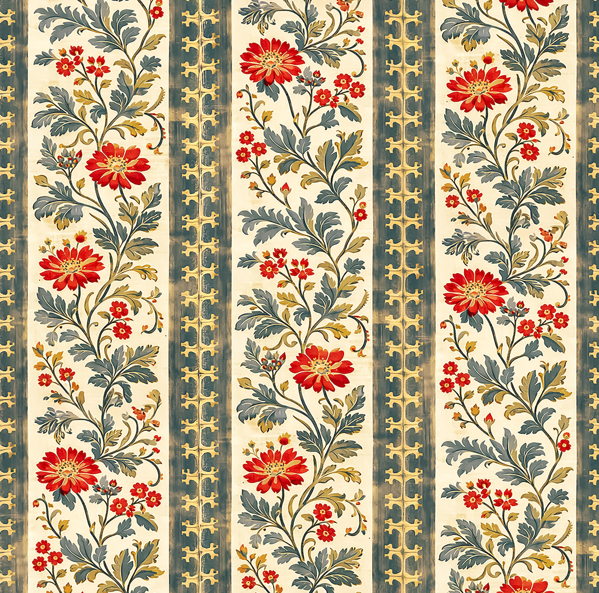 Atlanta Fabrics Kingsley Vine Taupe Fabric | Atlanta Fabrics