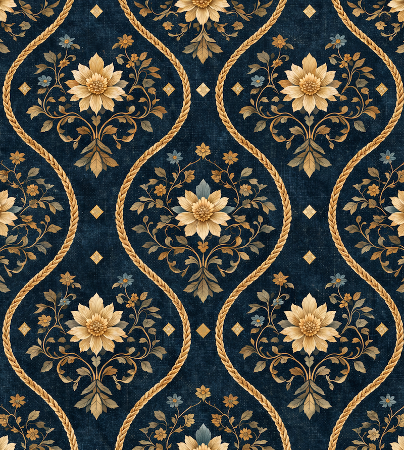 Atlanta Fabrics Byrne Navy Fabric | Atlanta Fabrics
