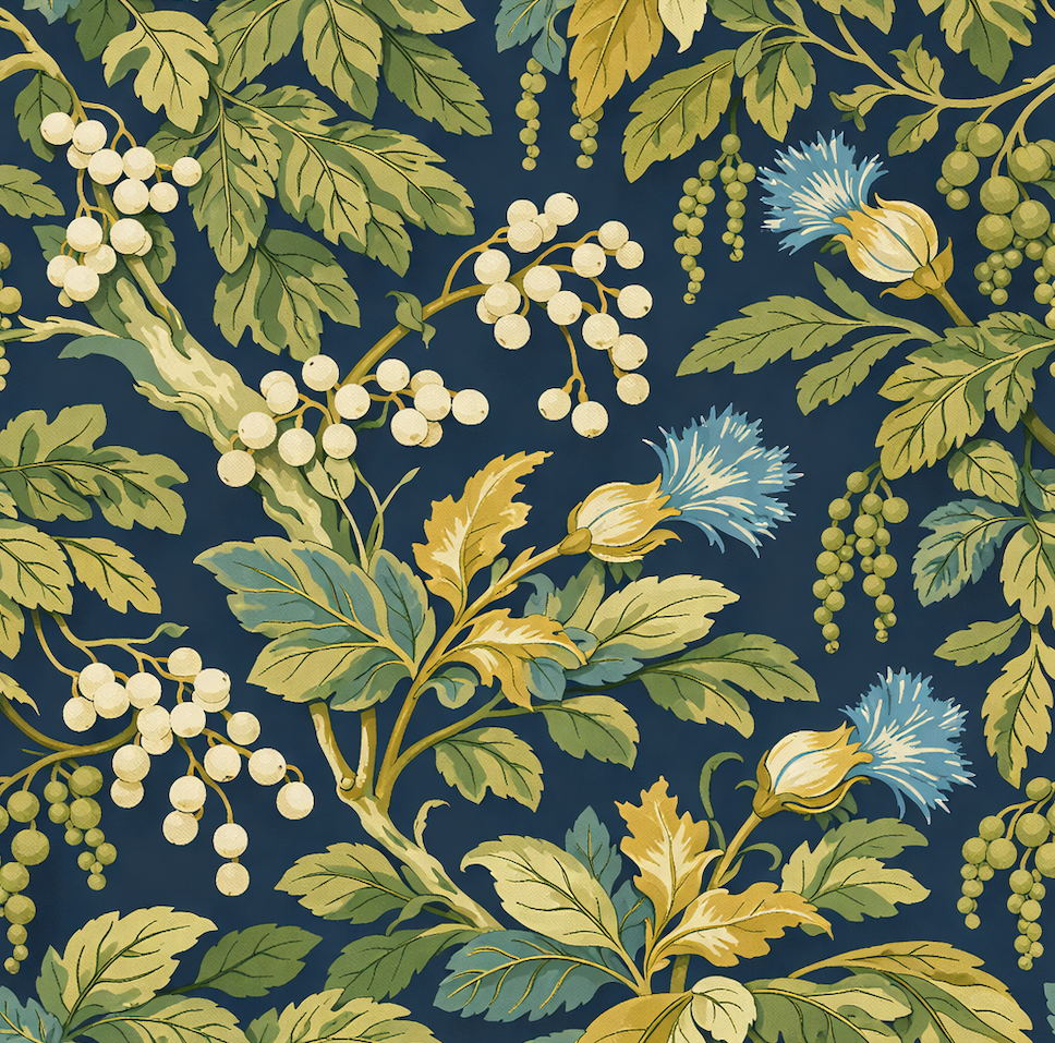 Atlanta Fabrics Friedenswald Navy Fabric | Atlanta Fabrics