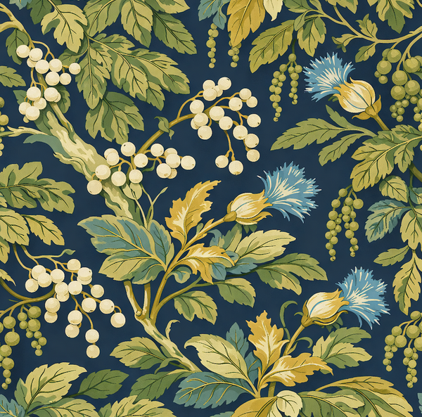 Atlanta Fabrics Friedenswald Navy Fabric | Atlanta Fabrics