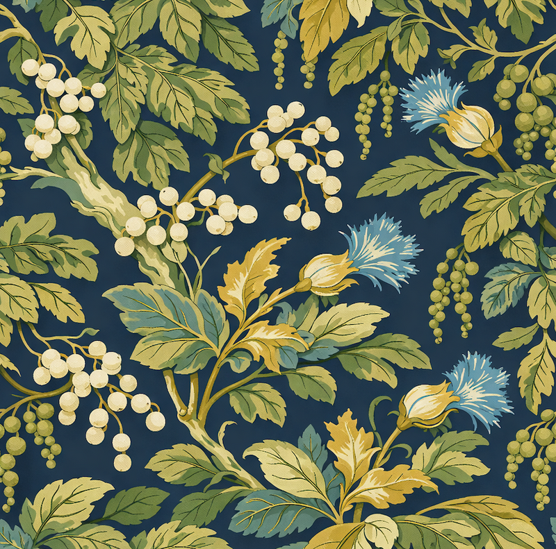 Atlanta Fabrics Friedenswald Navy Fabric | Atlanta Fabrics