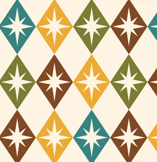 Atlanta Fabrics Atomic Harlequin Retro Harvest Fabric | Atlanta Fabrics