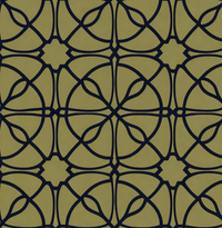 Atlanta Fabrics Bridgework Olive Navy Fabric | Atlanta Fabrics