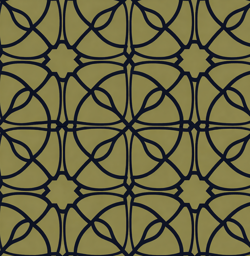 Atlanta Fabrics Bridgework Olive Navy Fabric | Atlanta Fabrics