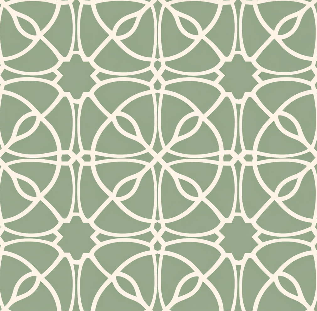 Atlanta Fabrics Bridgework Sage Cream Fabric | Atlanta Fabrics