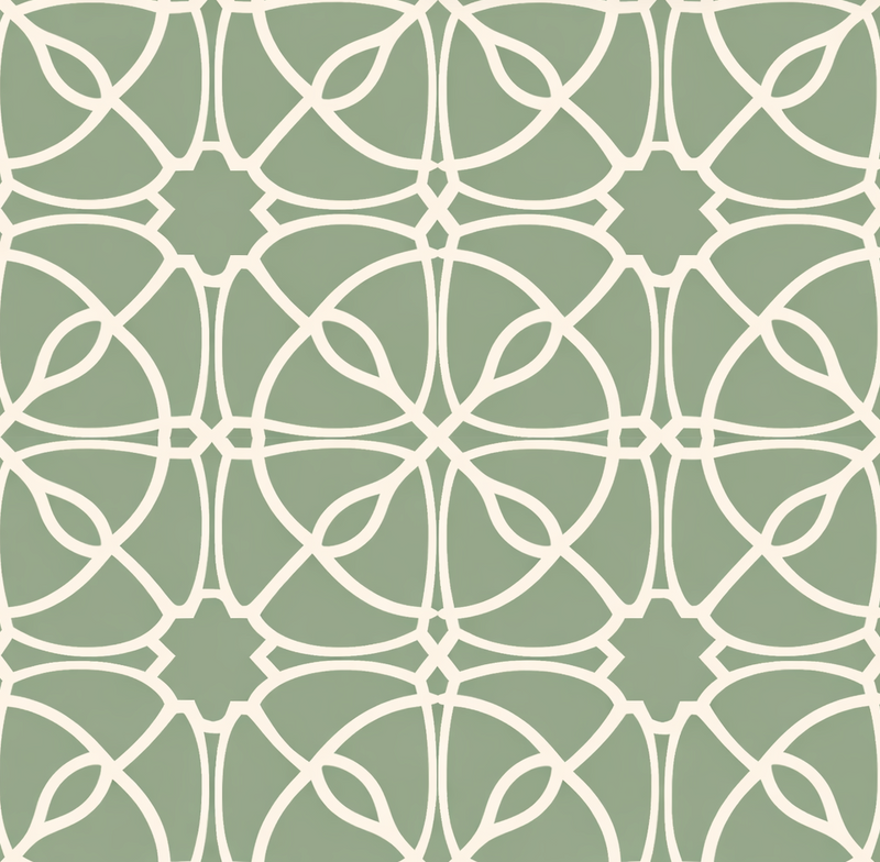 Atlanta Fabrics Bridgework Sage Cream Fabric | Atlanta Fabrics