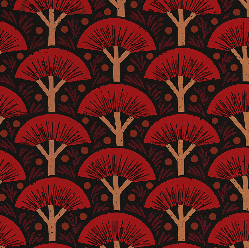Atlanta Fabrics Acacia Grove Vermilion Red Fabric | Atlanta Fabrics