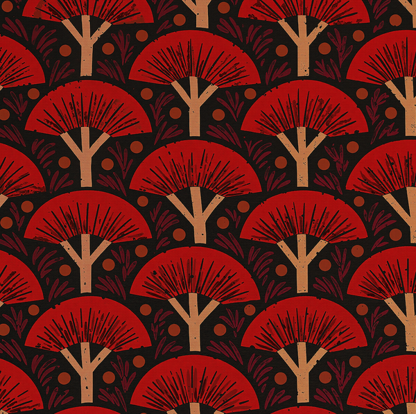 Atlanta Fabrics Acacia Grove Vermilion Red Fabric | Atlanta Fabrics