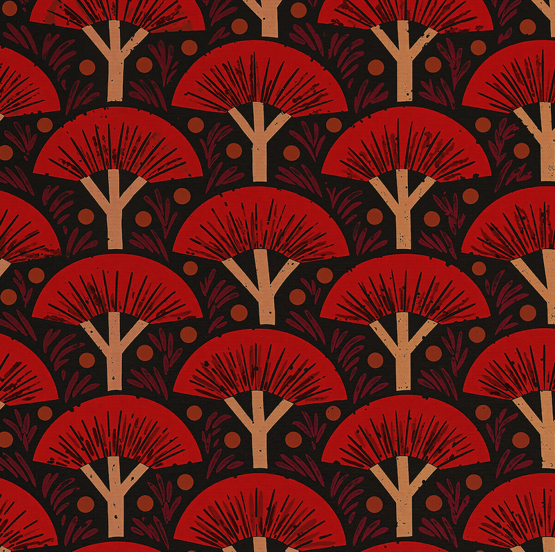Atlanta Fabrics Acacia Grove Vermilion Red Fabric | Atlanta Fabrics
