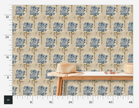 Faded Garden Reverie Denim Wallpaper