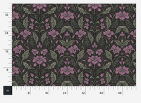 Garden Scrollwork Charcoal Lavender Sage