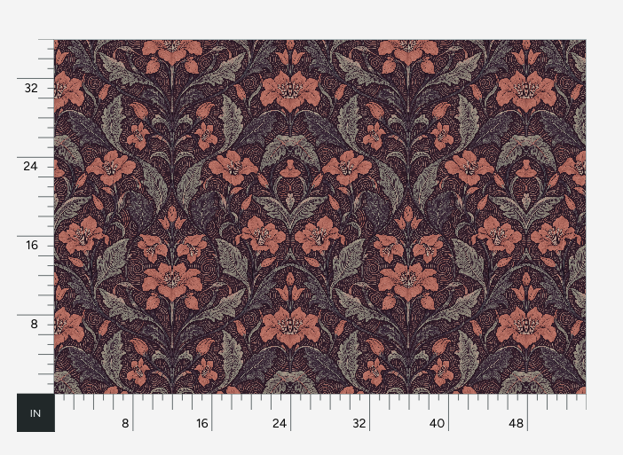 Garden Scrollwork Midnight Plum Camellia