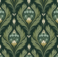 Atlanta Fabrics Palmette Evergreen Fabric | Atlanta Fabrics