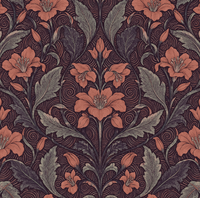 Garden Scrollwork Midnight Plum Camellia