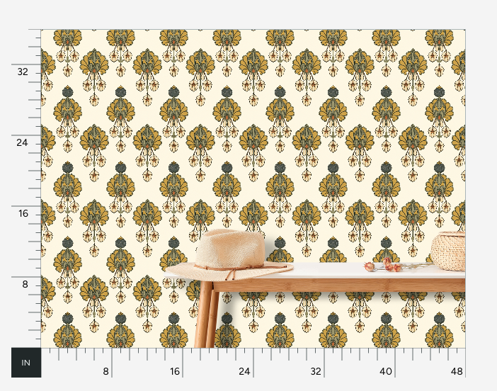 Pendant Blossom Ochre Wallpaper