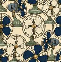 Breeze Table Fan Indigo Wallpaper