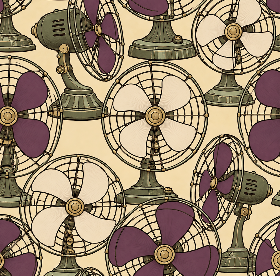 Atlanta Fabrics Breeze Table Fan Dusty Grape Wallpaper Wallpaper | Atlanta Fabrics