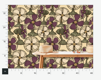 Atlanta Fabrics Breeze Table Fan Dusty Grape Wallpaper Wallpaper | Atlanta Fabrics