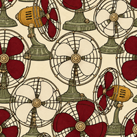 Atlanta Fabrics Breeze Table Fan Oxblood Wallpaper Wallpaper | Atlanta Fabrics