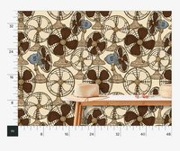 Atlanta Fabrics Breeze Table Fan Walnut Wallpaper Wallpaper | Atlanta Fabrics