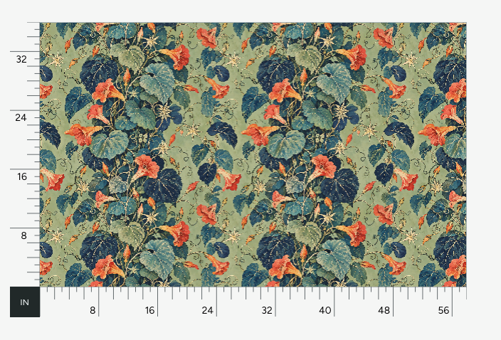 Atlanta Fabrics Morning Glory Sage Fabric | Atlanta Fabrics