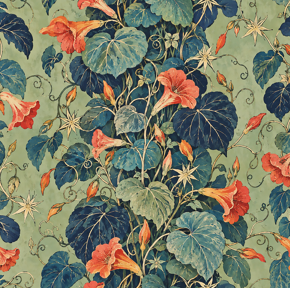 Atlanta Fabrics Morning Glory Sage Fabric | Atlanta Fabrics