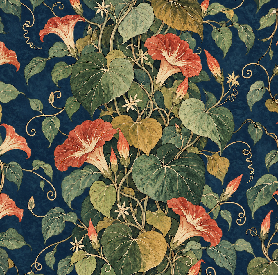 Atlanta Fabrics Morning Glory Midnight Fabric | Atlanta Fabrics