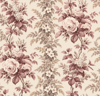 Atlanta Fabrics Southern Grace Dusty Rose and Taupe Fabric | Atlanta Fabrics