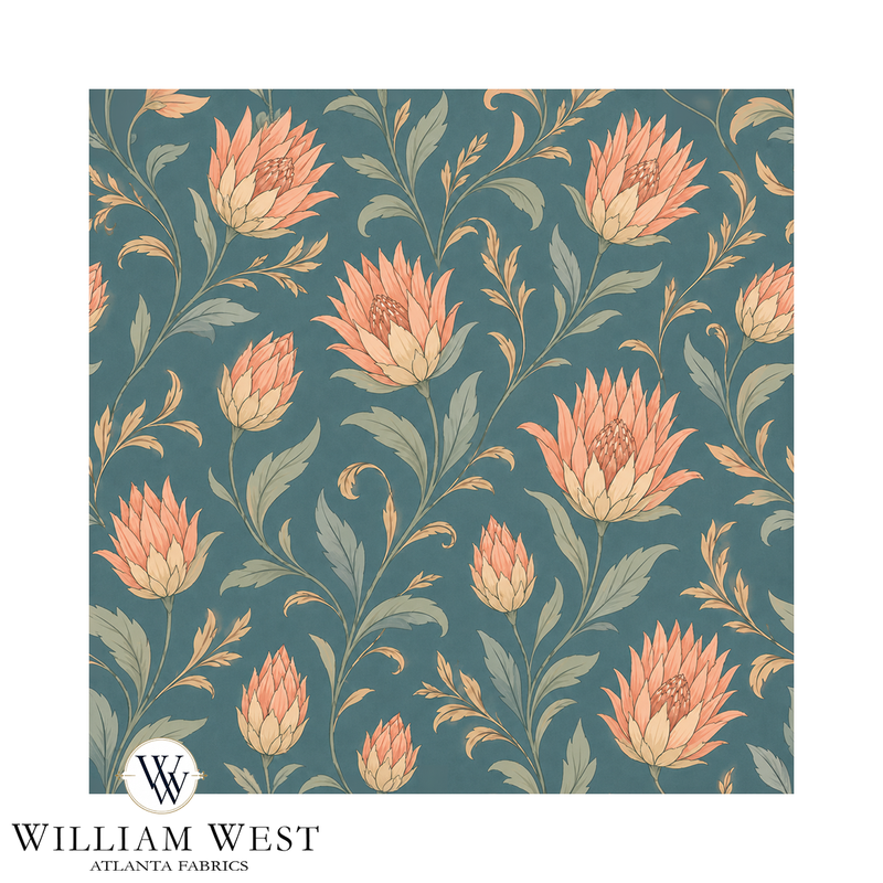 Atlanta Fabrics Shevenell Teal Fabric | Atlanta Fabrics