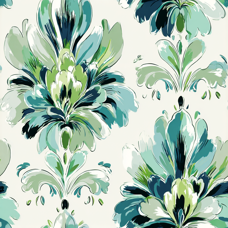 William West Designs Tea Garden Aqua Fabric | Atlanta Fabrics