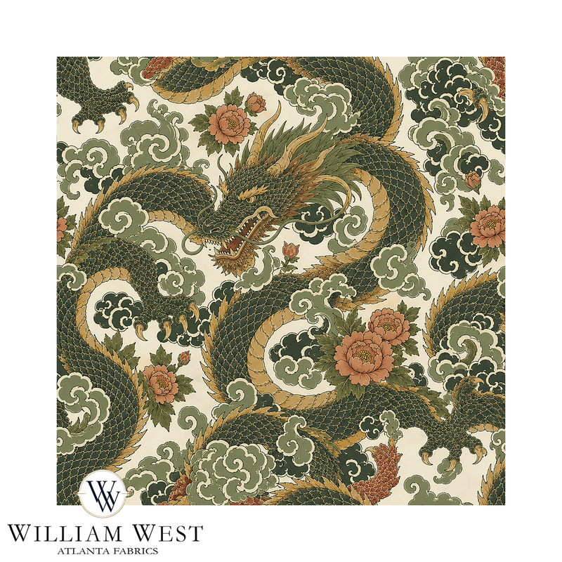 Atlanta Fabrics Temple Dragon Alpine Fabric | Atlanta Fabrics