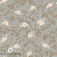 William West Designs The Gang Light Blue Fabric | Atlanta Fabrics
