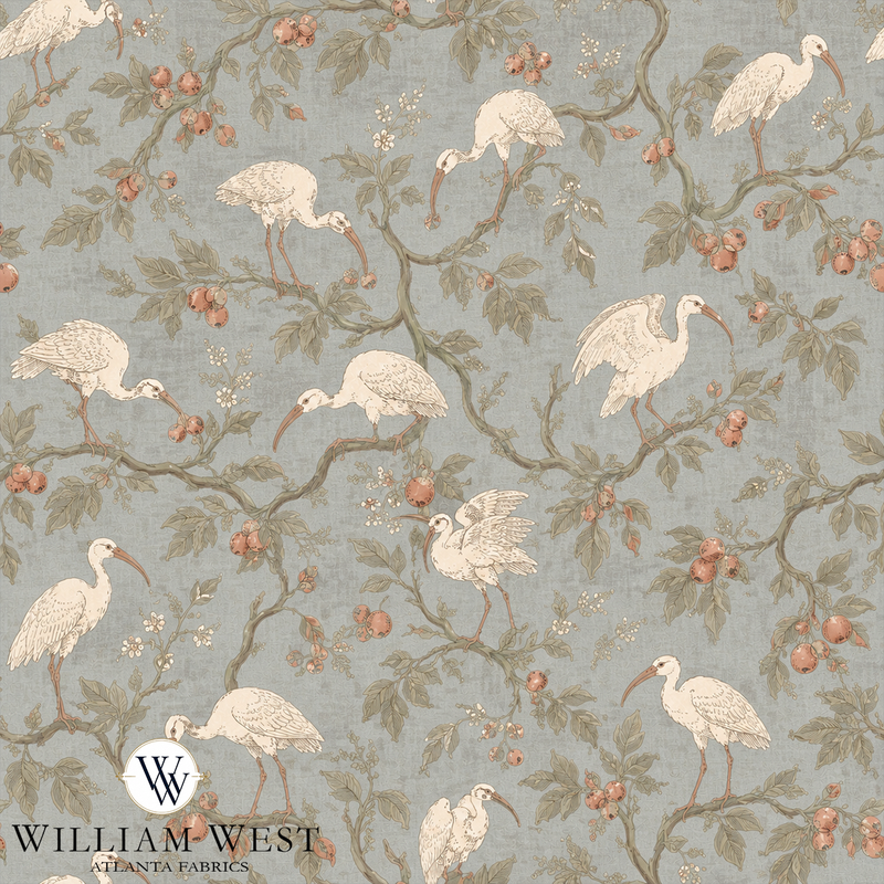 William West Designs The Gang Light Blue Fabric | Atlanta Fabrics